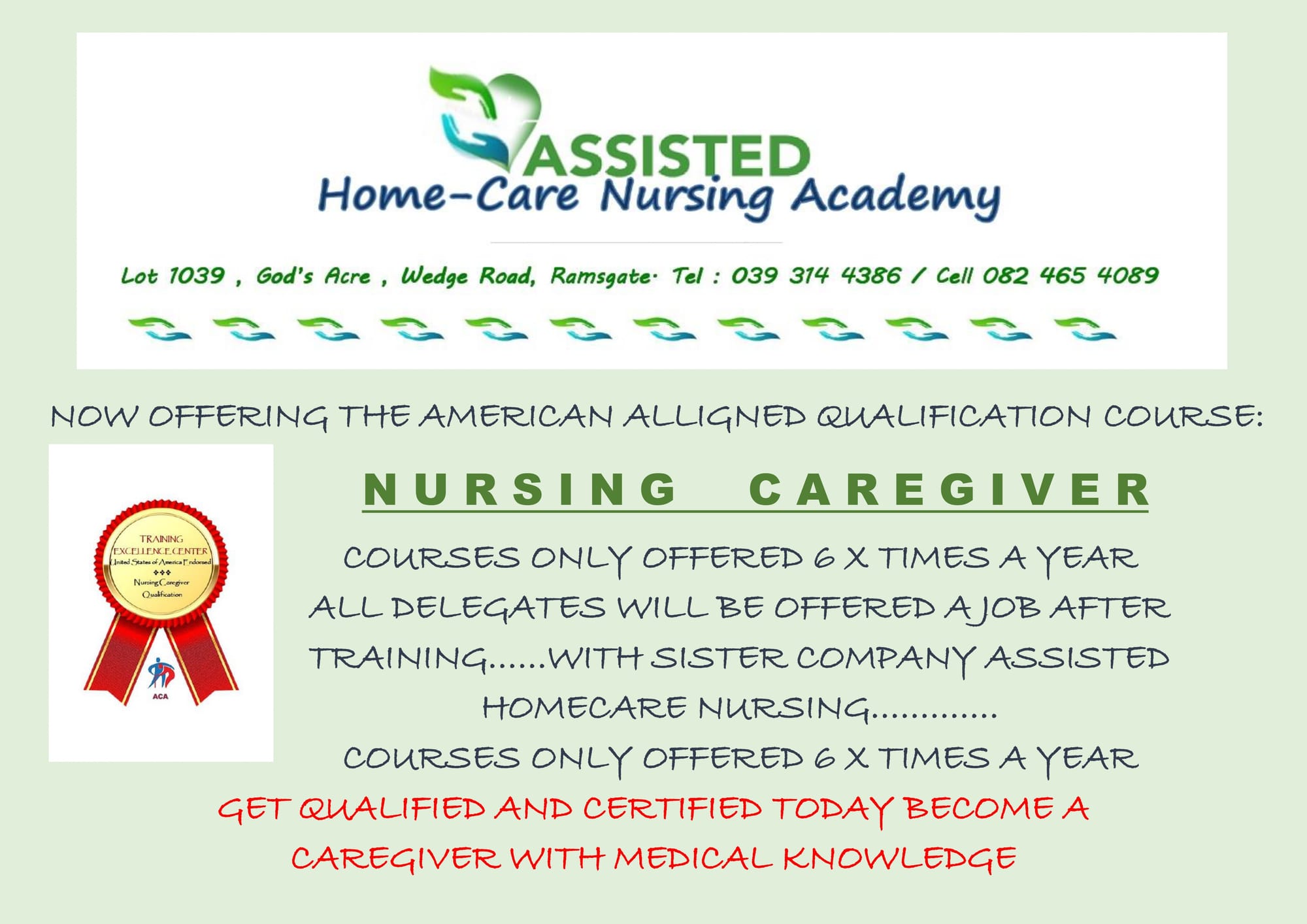 WE ONLY USE CARERS FROM OUR OWN ACADEMY