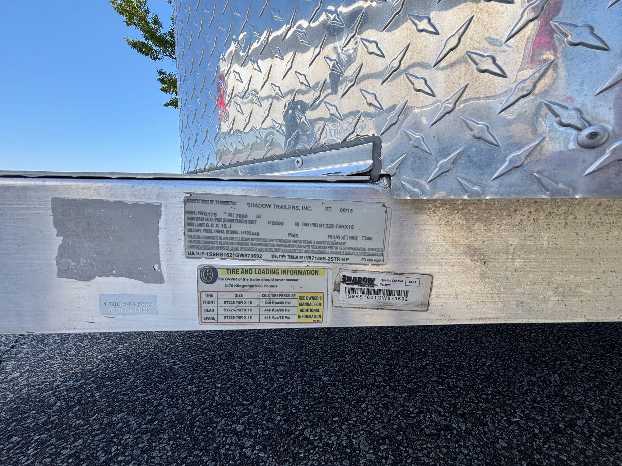 2016 Shadow straight load bumper pull