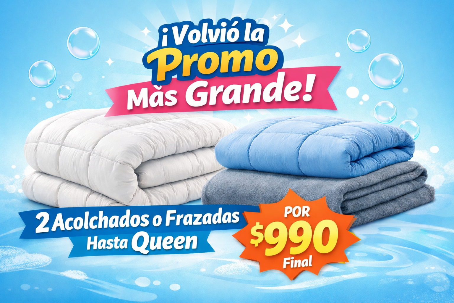 Volvió la promo de acolchados… y volvió más grande 💙