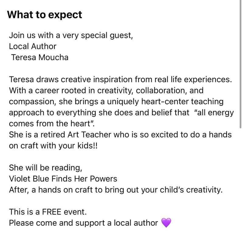 Local Author Storytime and Craft
