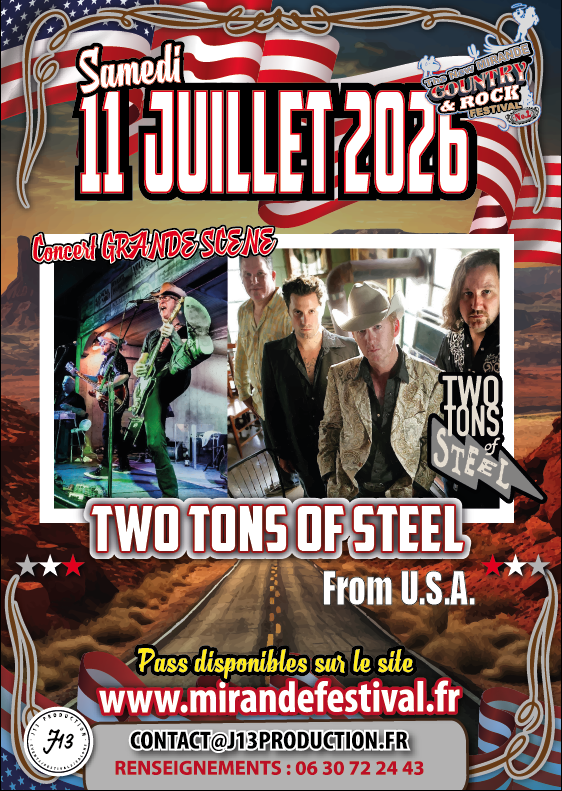 CONCERT SAMEDI 11 JUILLET 2026, sur la grande scène, Two Tons of Steel