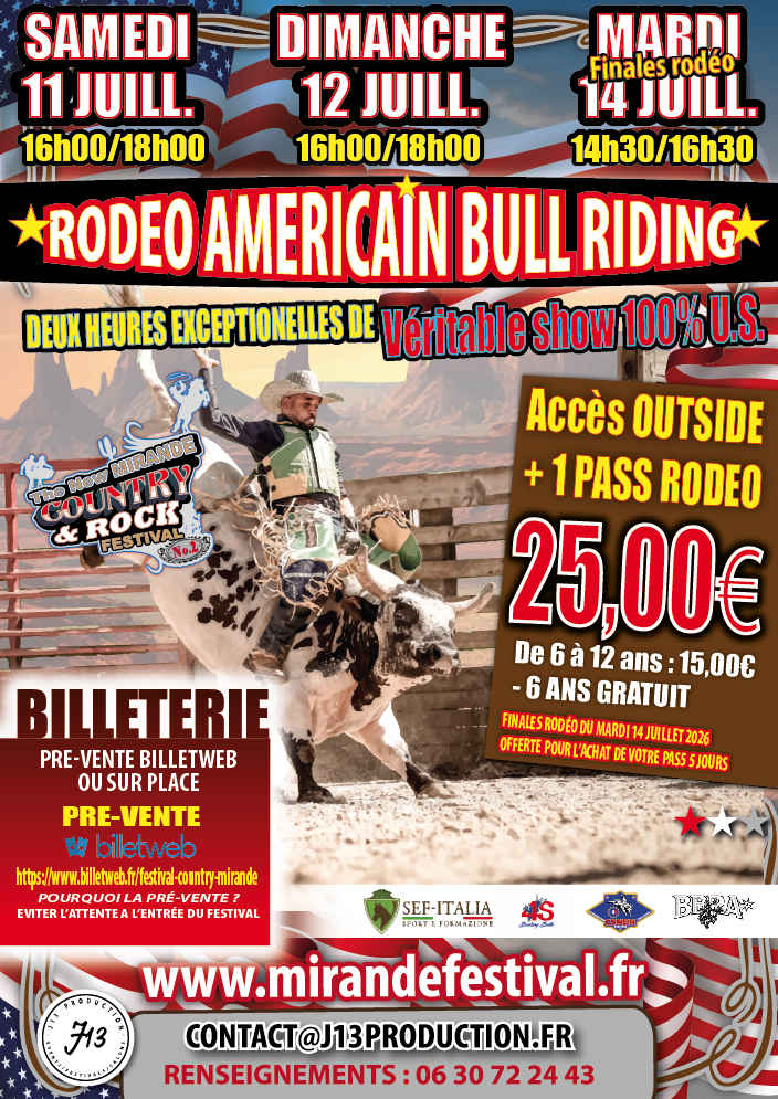 RODEO BULL RIDING - DIMANCHE 12 JUILLET 2026