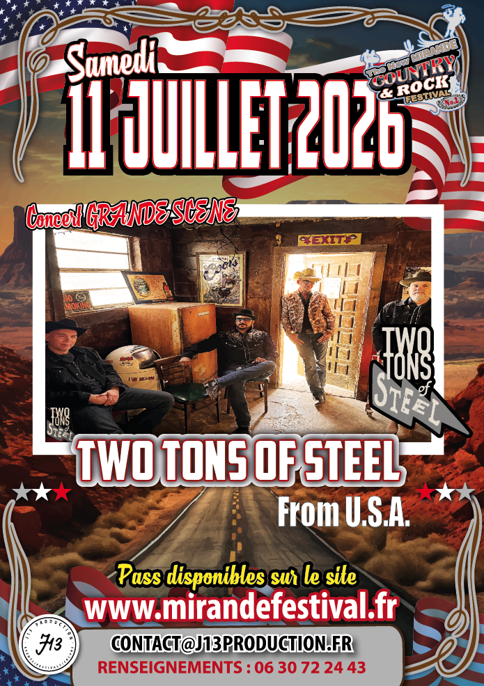 CONCERT SAMEDI 11 JUILLET 2026, sur la grande scène, Two Tons of Steel