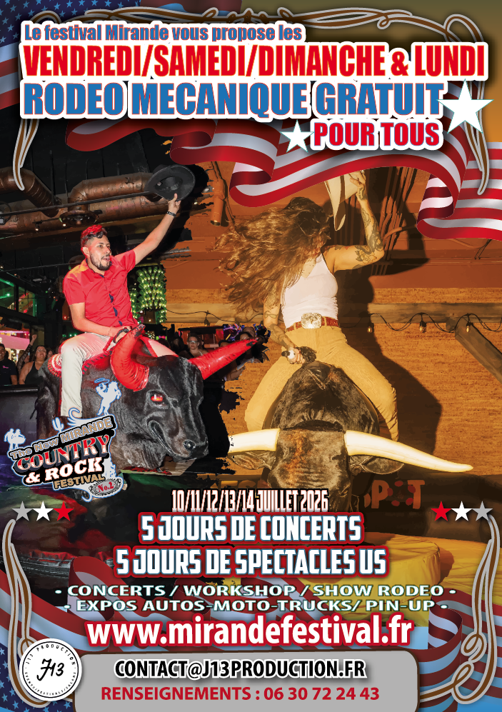 RODEO MECANIQUE OFFERT POUR TOUS. Du vendredi au lundi, sur le festival Outside (avec votre pass).