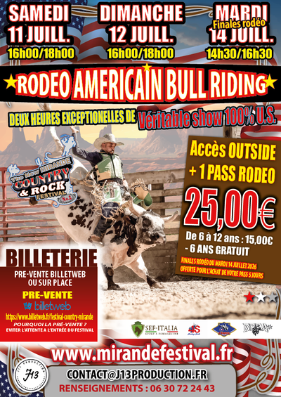 RODEO BULL RIDING - SAMEDI 11 JUILLET 2026