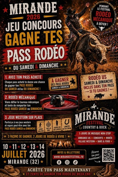 GAGNE TON PASS POUR LE RODEO BULL RIDING !!!!