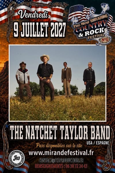 Concert du vendredi 09 Juillet 2026 sur grande scène - THE NATCHET TAYLOR BAND From U.S.A. & ESPAGNE