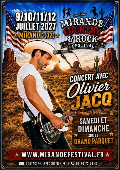 CONCERT SAMEDI 10 ET DMANCHE 11 JUILLET 2027 sur grand parquet, OLIVIER JACQ.