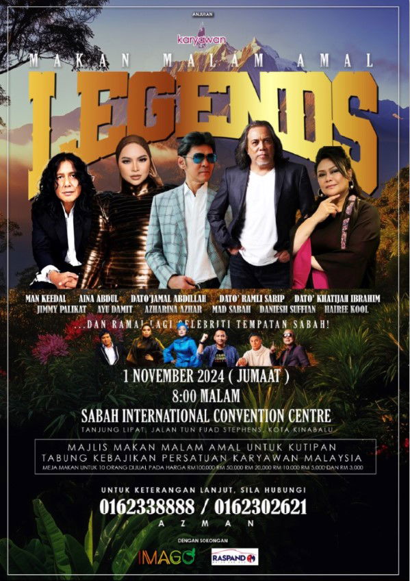 Malam Amal Legends: 11 Legenda Dan Bintang Sabah Bergabung Jelajah Bantu Artis Dan Ahli Karyawan