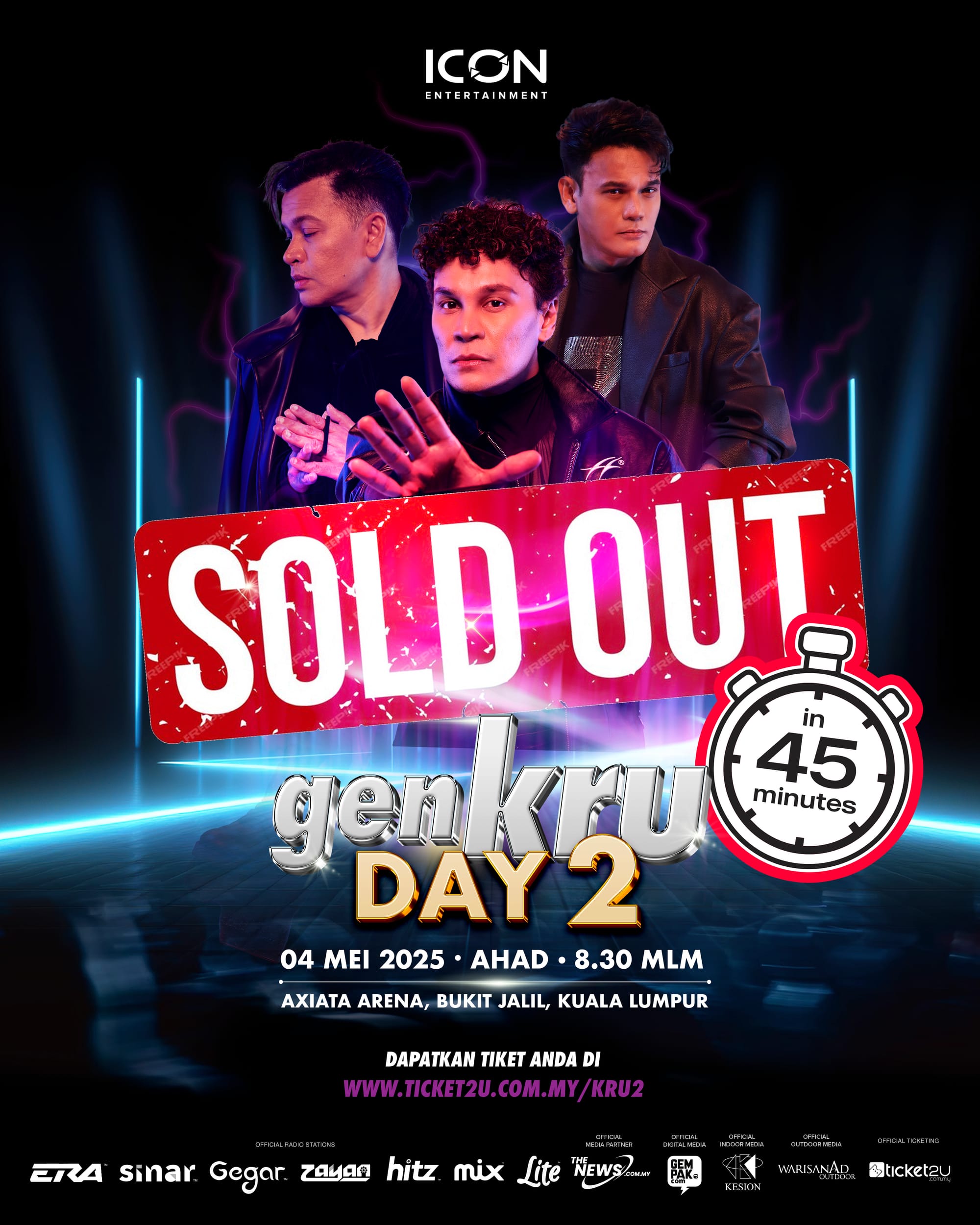 Gelombang Ke-2 Tiket Konsert GENKRU 'Sapu Bersih' Dalam Masa 45 Minit!