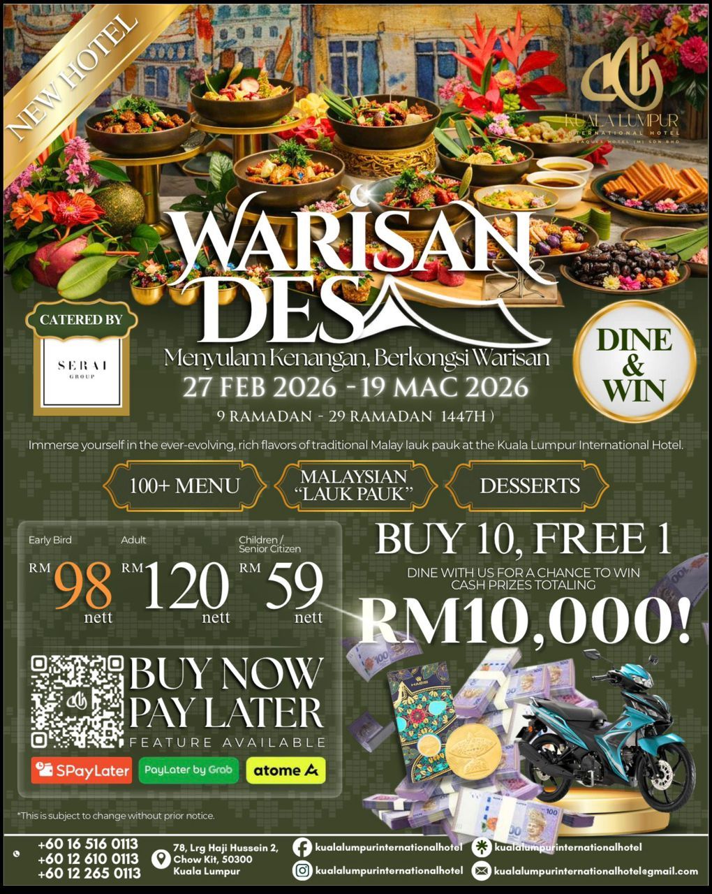Warisan Desa Buffet KLIH Tawar 100+ Juadah Tradisi Dan Peluang Menang RM10,000 Sepanjang Ramadan