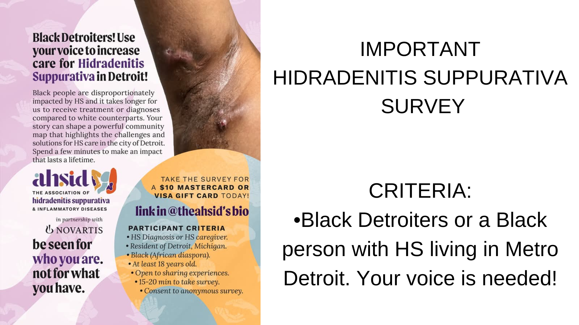 IMPORTANT HIDRADENITIS SUPPURATIVA SURVEY