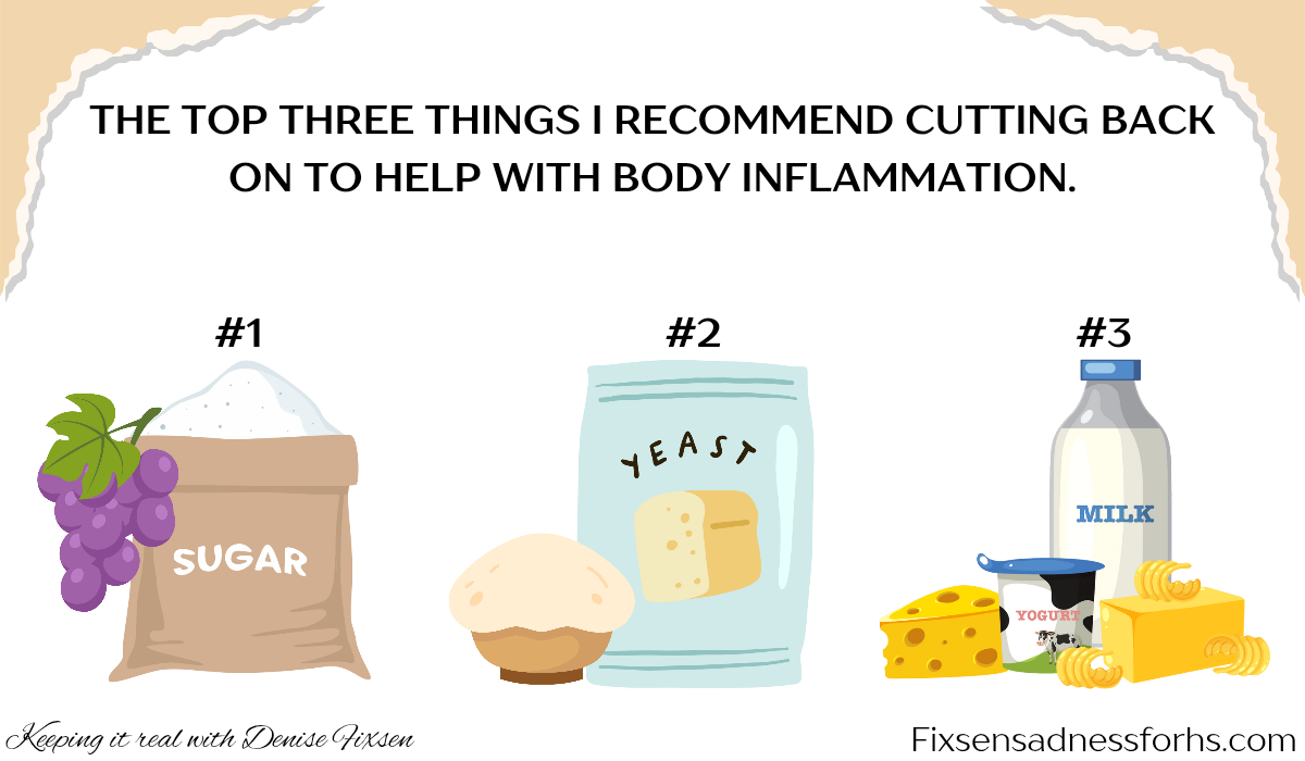 The top three things I recommend cutting back on to help with body inflammation.