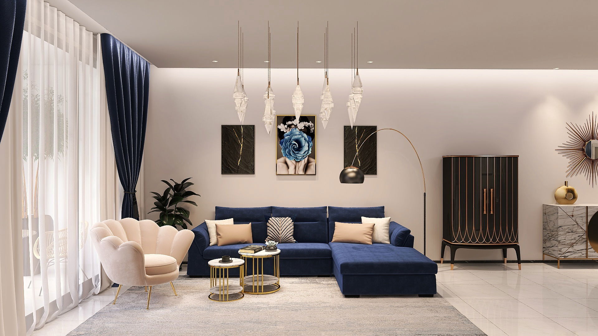 2 bedroom apartment, 120 sqm. A Beautiful and Elegant Twist of  ArtDeco and Contemporary Styles in apartment for the family of for members