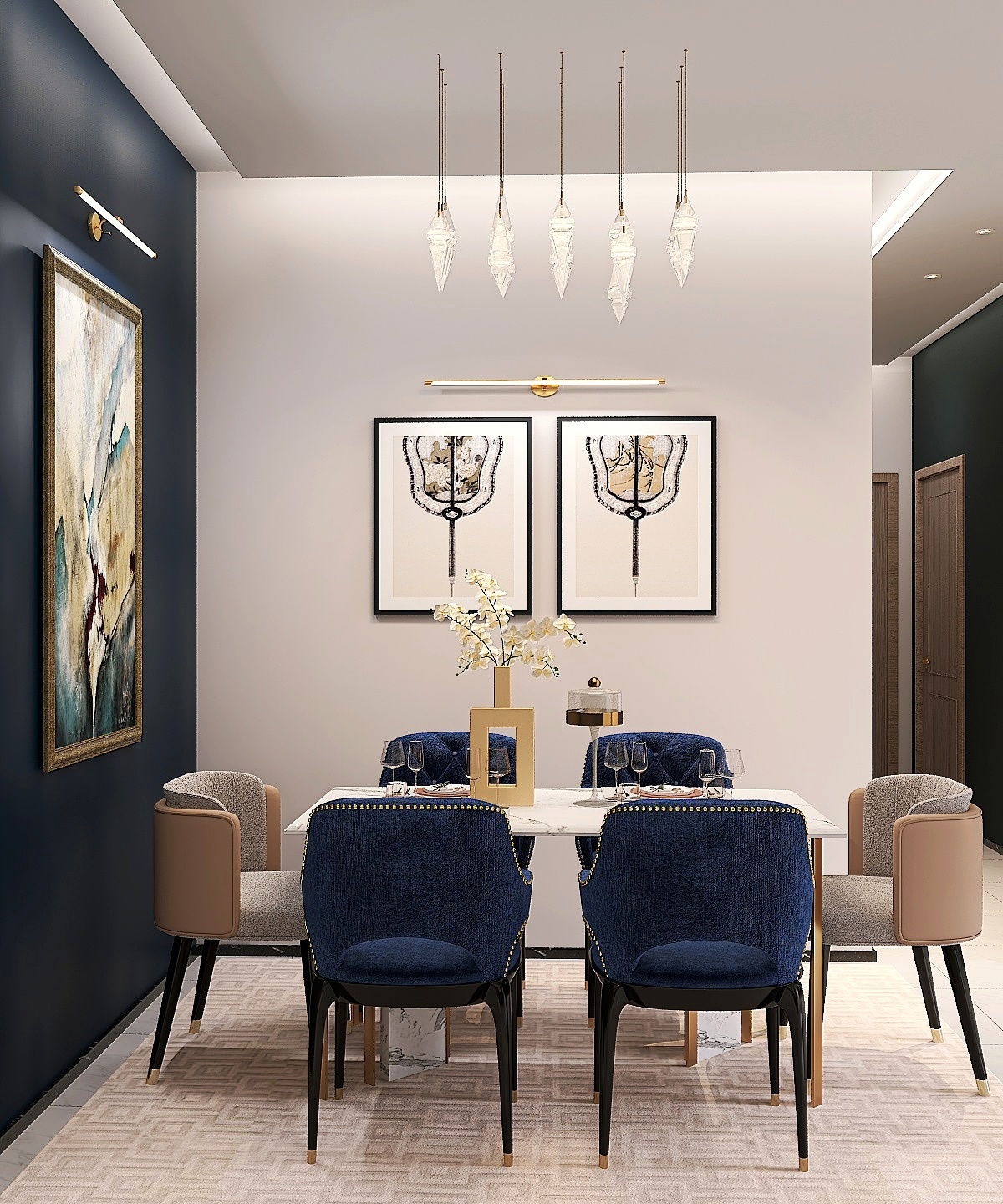 2 bedroom apartment, 120 sqm. A Beautiful and Elegant Twist of  ArtDeco and Contemporary Styles in apartment for the family of for members