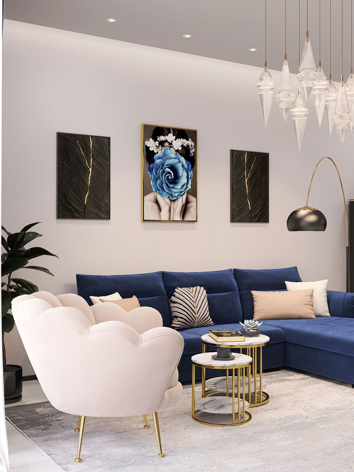 2 bedroom apartment, 120 sqm. A Beautiful and Elegant Twist of  ArtDeco and Contemporary Styles in apartment for the family of for members