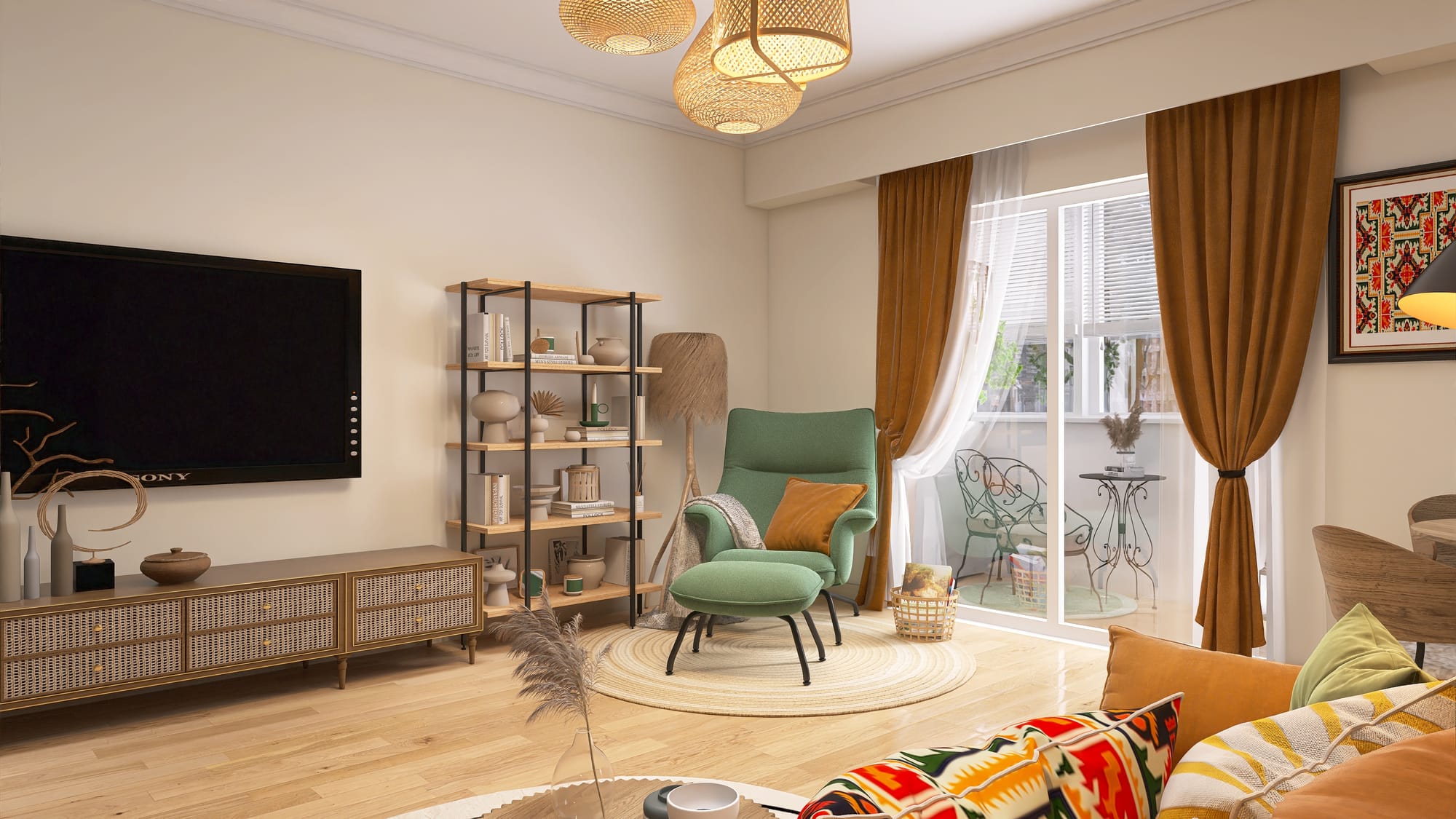 Cousy Bohemian Style with Eclectic Vibes in apartment for rent. 1 bedroom apartment, 54sqm. 