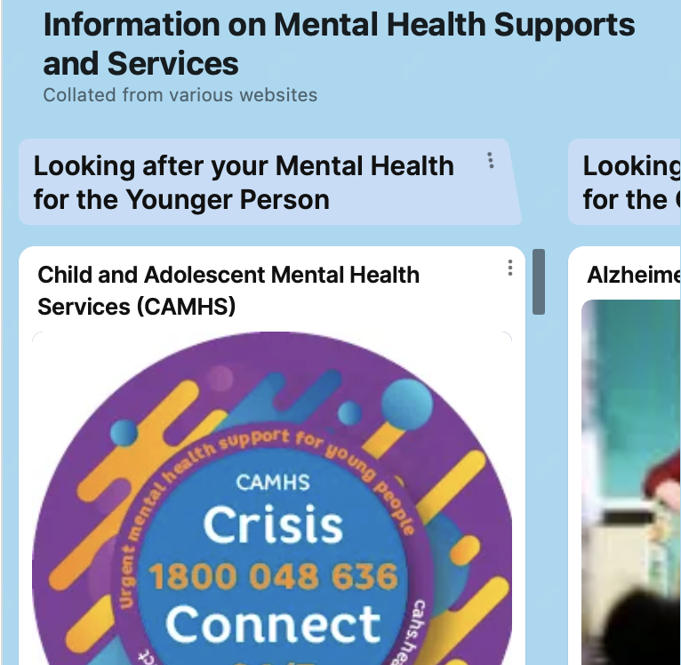 Information on Mental Health Support and Services