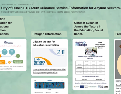 City of Dublin ETB Adult Guidance Service-Information for Asylum Seekers and Refugees at the Balseskin National Reception Centre