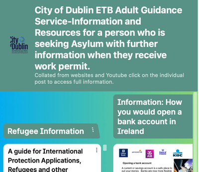 City of Dublin ETB Adult Guidance Service Information and resources for a person seeking asylum:(when you have your work permit)