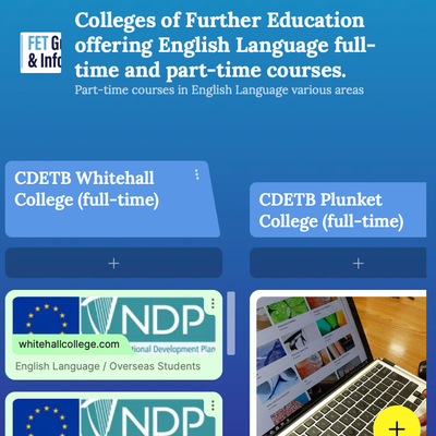 Colleges of Further Education offering English Language full-time courses: