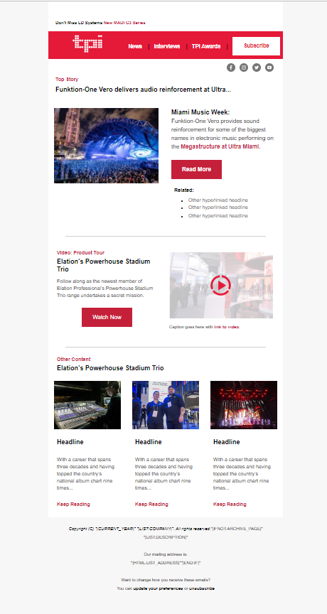 Past work samples on mailchimp