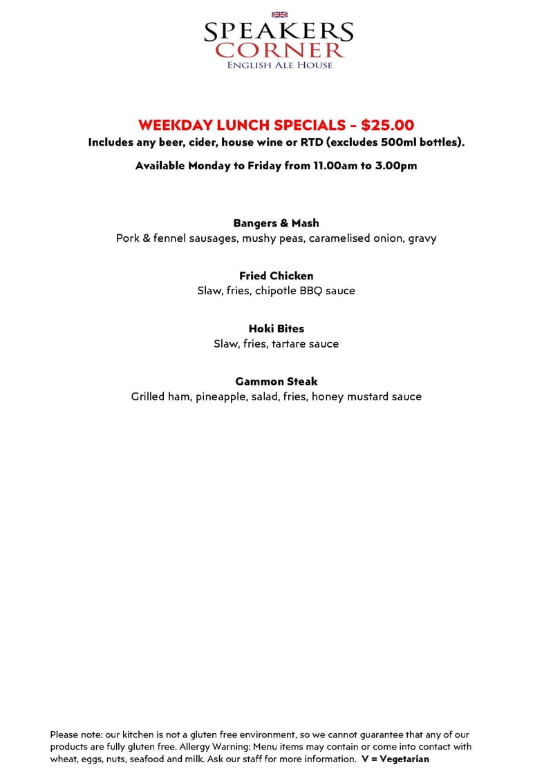 Weekday Lunch Specials