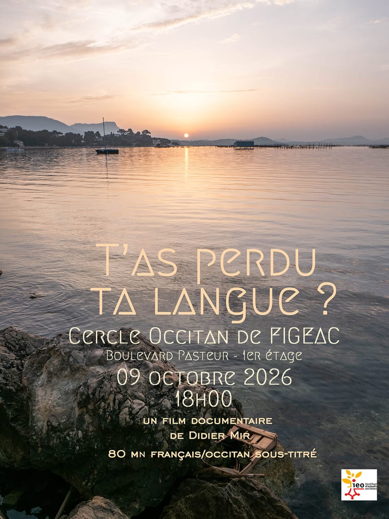 Projection rencontre film "T'As Perdu Ta Langue ? Cercel occitan de Figeac -