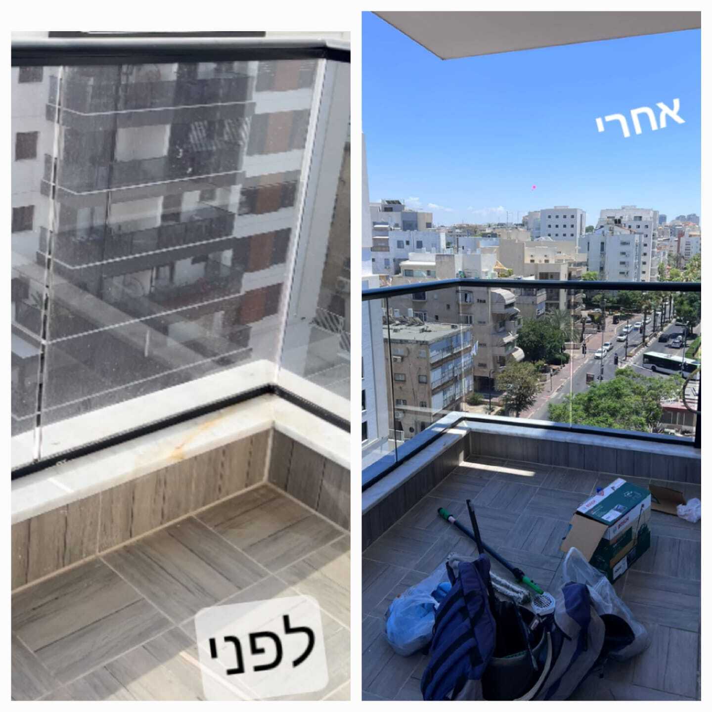 ניקיון זכוכיות מרפסת מגזר פרטי