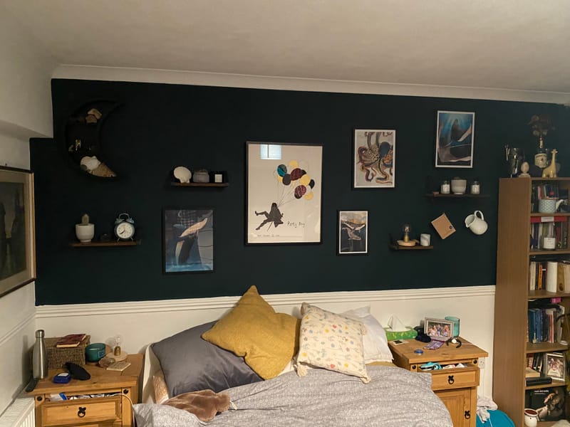 Feature Wall - curated print and shelf hang and decoration 