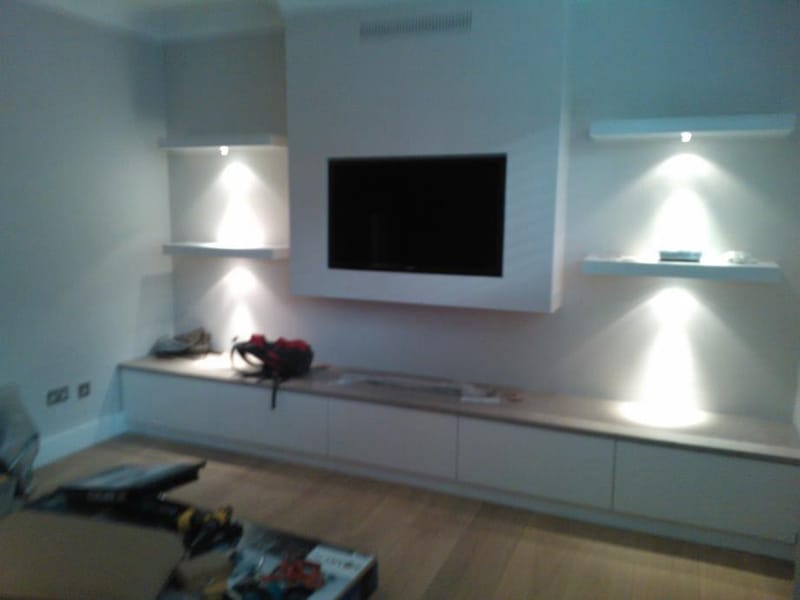 Built in TV and Fire place 