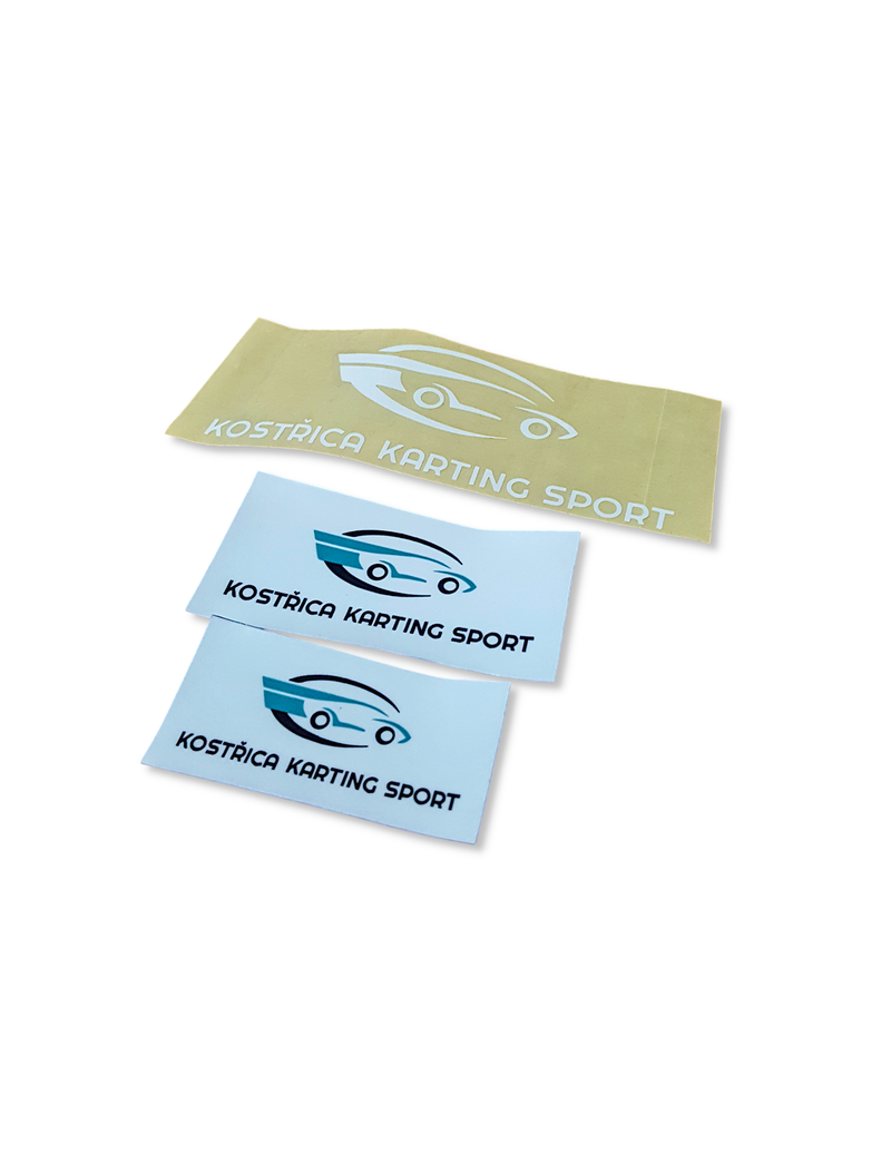 Týmové samolepky. Na výběr s průhledným pozadím a bílým pozadím.