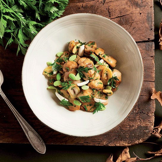 Les cèpes aux amandes fraîches