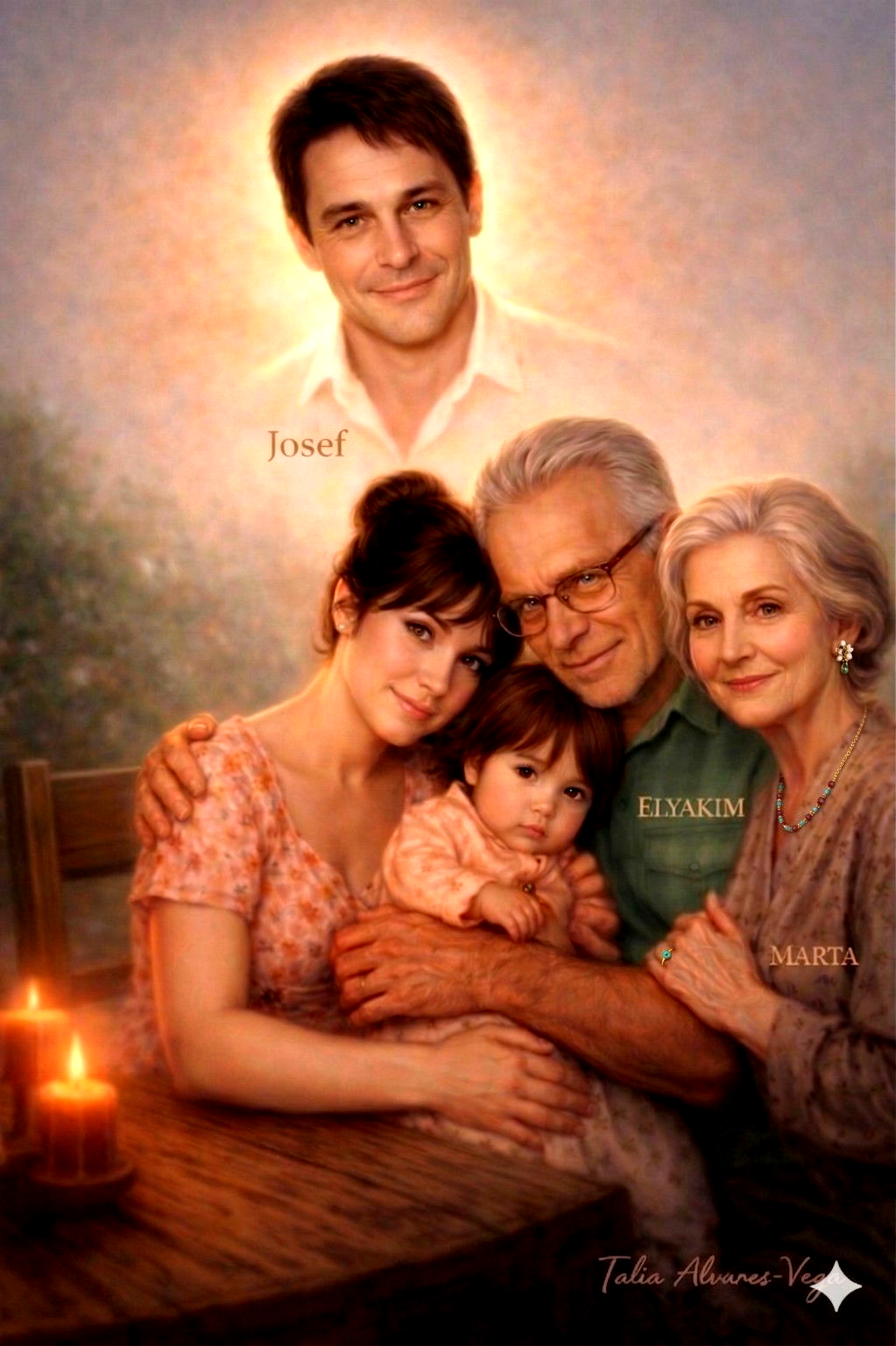 4 דורות במשפחה אחת: אבא, סבתא רבא, סבא רבא, אם ובתה