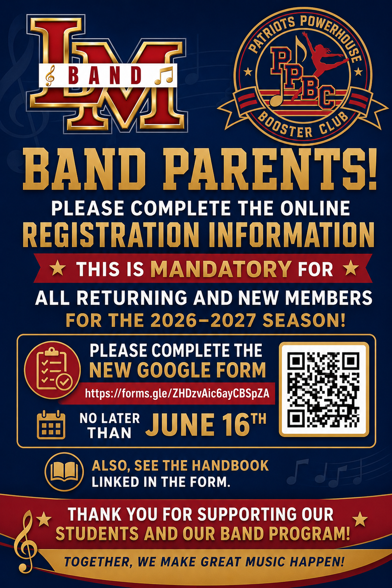 Band Registration Form Reminder