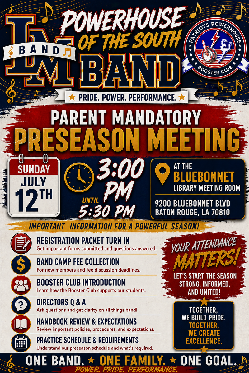 Band & Dance Parents PreSeason Meeting