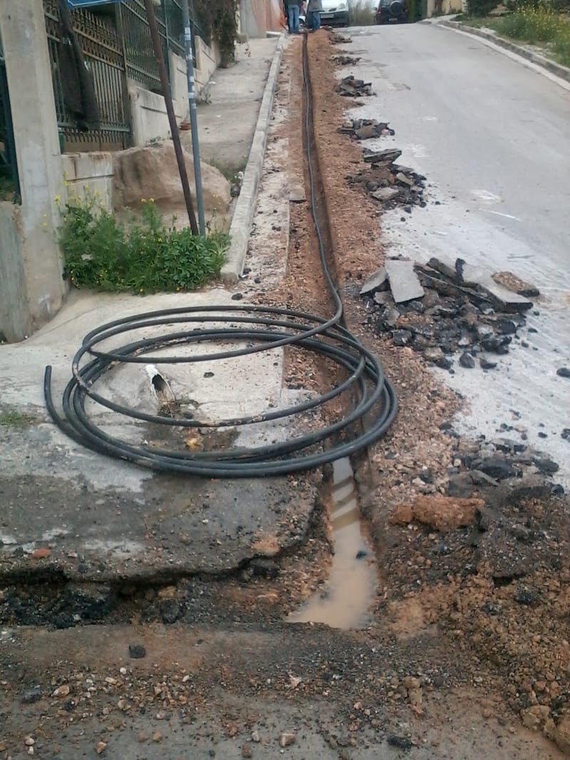 Εκσκαφές για παροχή ύδρευσης