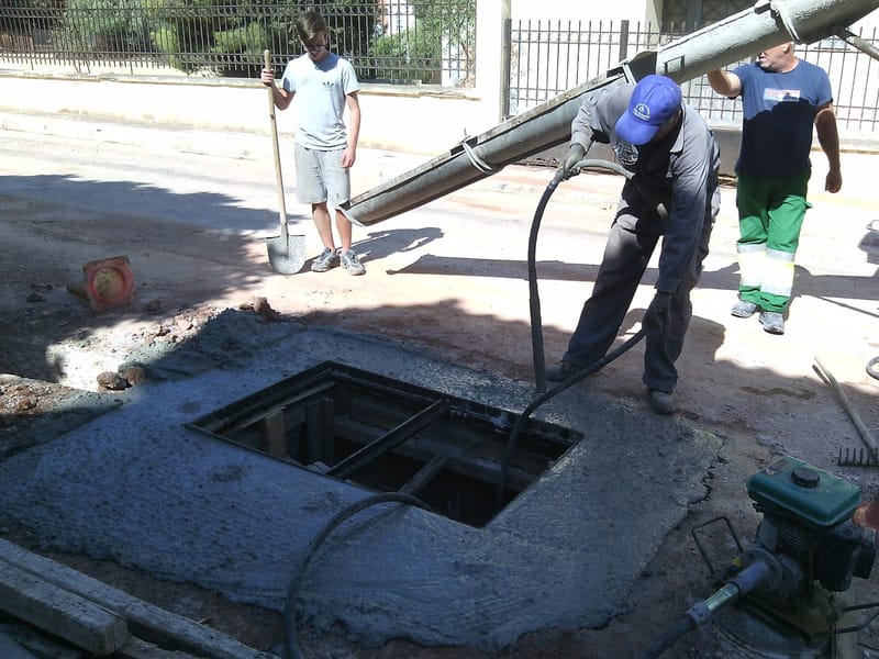 Εκσκαφή και σκυροδέτηση φρεατίων