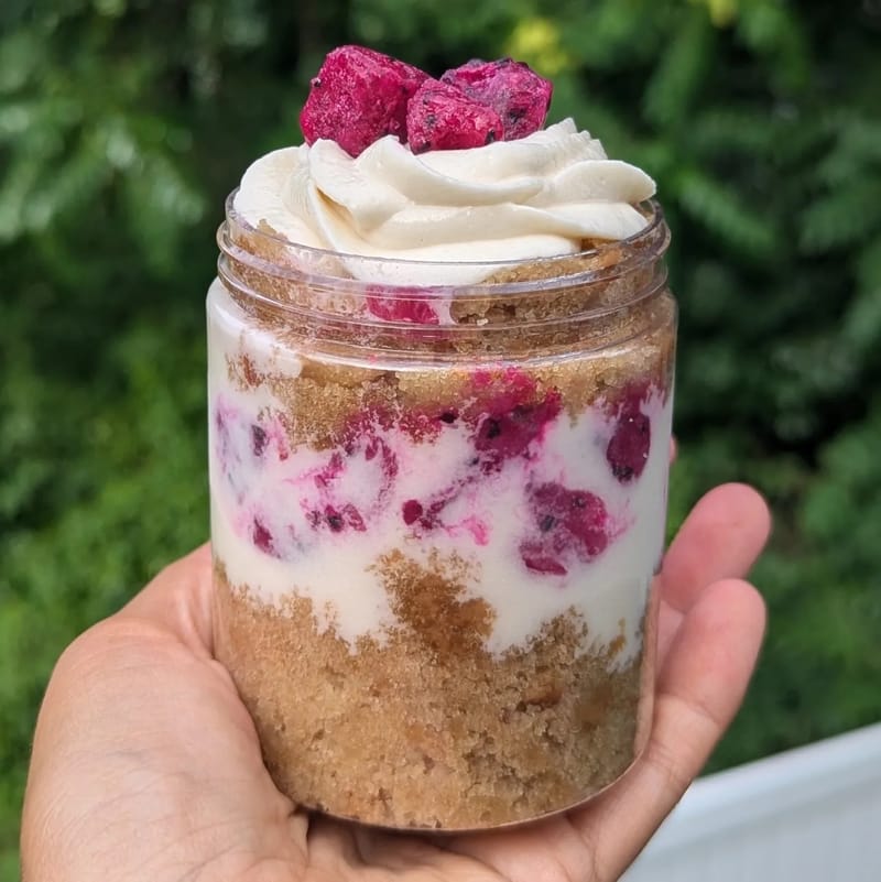 Dragon Fruit Cake Jar