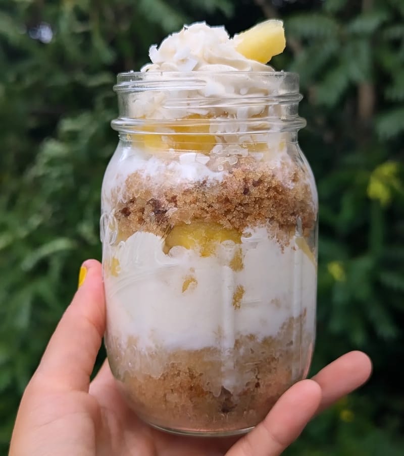 Pina Colada Tres Leches Cake Jar