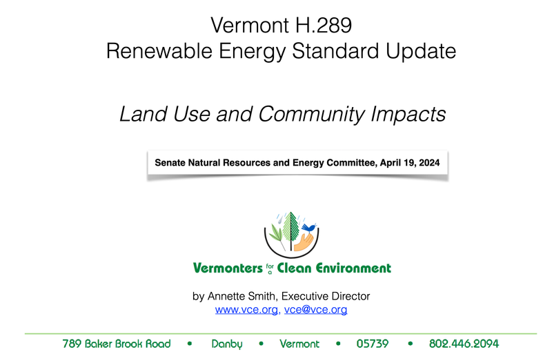 VCE Senate Testimony on Renewable Energy Standard, April 19, 2024