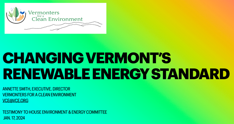 Changing Vermont's Renewable Energy Standard, Jan. 17, 2024