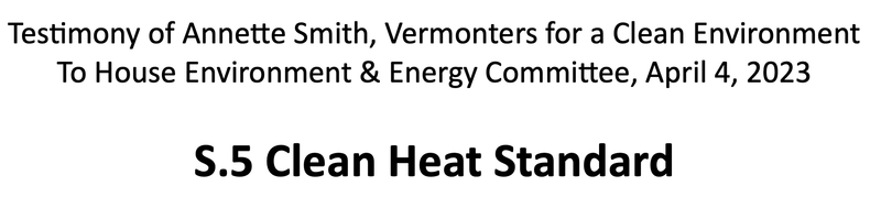 VCE House Testimony on Clean Heat Standard, 2nd year