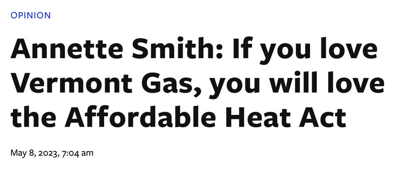 If you love Vermont Gas, you will love the Affordable Heat Act