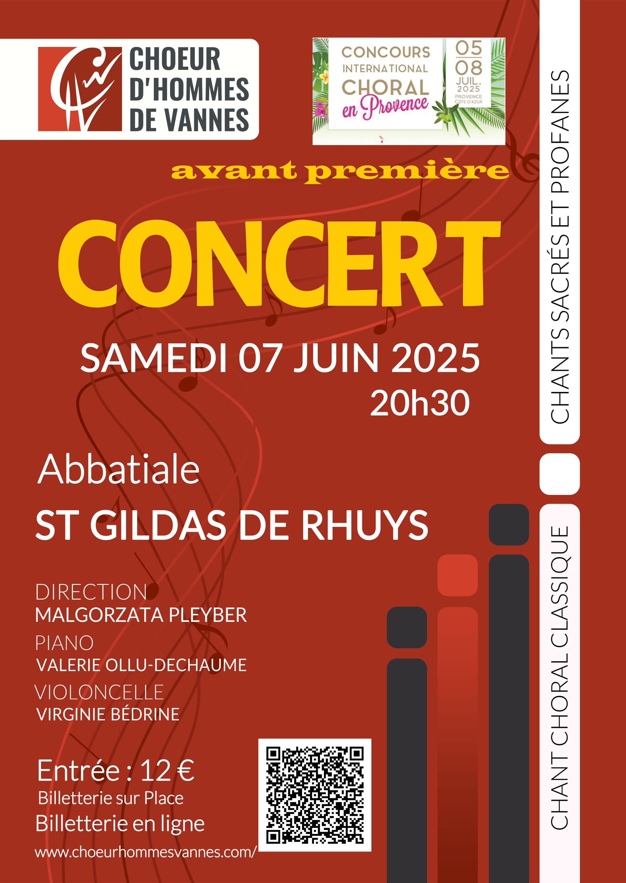 Concert du CHV, Saint Gildas de Rhuys le 7 juin 2025 20h30