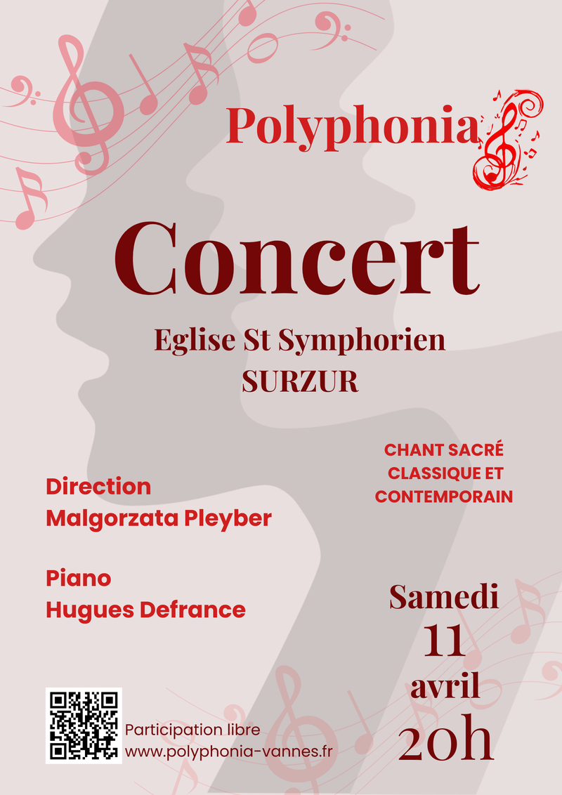 Concert Eglise St Symphorien de Surzur, le samedi 11 avril 2026 à 20h00