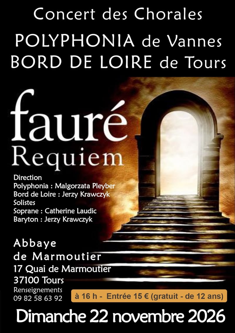 Concert Deux choeurs à Tours le 22 NOVEMBRE 2026