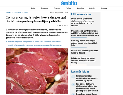 Comprar carne, la mejor inversión: por qué rindió más que los plazos fijos y el dólar