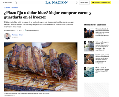 ¿Plazo fijo o dólar blue? Mejor comprar carne y guardarla en el freezer