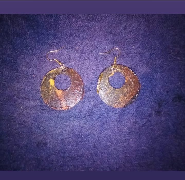 Sunset Glow Round Wooden Earrings - R269.00